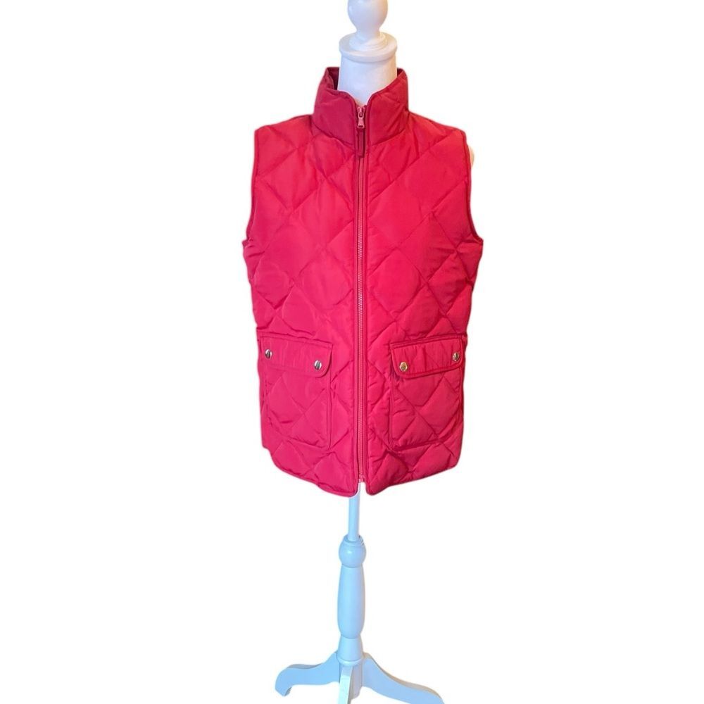 Talbots Quilted Down Feathers Puffer Vest Womens Size Small Red